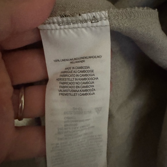 NWOT MUJI Womens 100% Linen Washed Long Sleeve Shirt Dress Unbleached - Picture 4 of 4